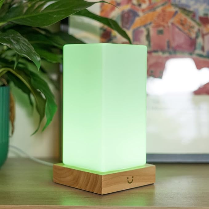 LuvLink Tower Friendship Lamp v3 New WiFi Range - Bluetooth - Wood & Glass Design (Natural, Set of Three)