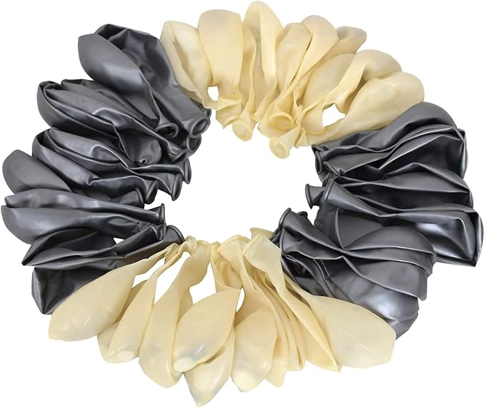 50 12-inch Latex Balloons, 25 Pearlized Pearlescent Silver+25 Transparent with Confetti Large Thick Big Round Shining Biodegradable Bulk Helium Gas Air Inflated Kids Birthday Wedding Party Deco
