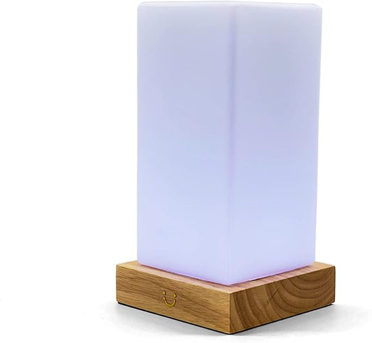 LuvLink Tower Friendship Lamp v3 New WiFi Range - Bluetooth - Wood & Glass Design (Natural, Single)