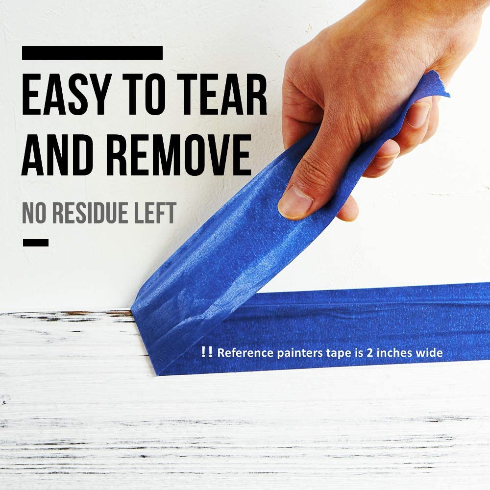 Lichamp 10-Piece Blue Painters Tape 1 inch, Blue Masking Tape Bulk Multi Pack, 1 inch x 55 Yards x 10 Rolls (550 Total Yards)