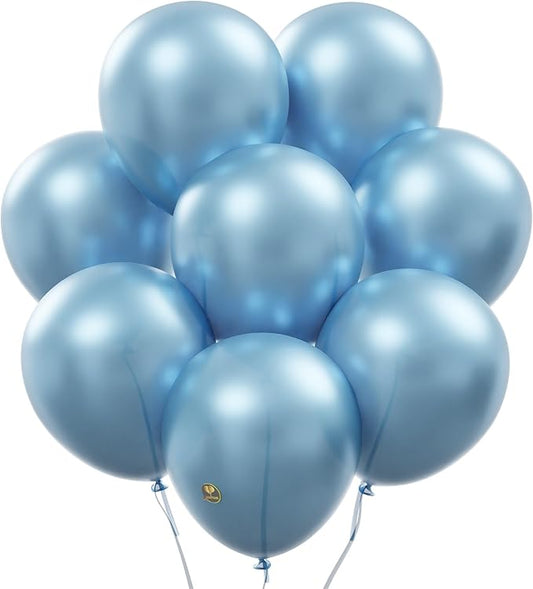AFTERLOON® Biodegradable Balloons 24 pcs Pearlized Caribbean Blue 12 Inch, Pearlescent Thickened Extra Strong Latex Helium Float, Colorful Bulk Color ballon baloon Globos Para Decoration De Fiestas