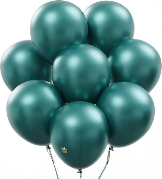AFTERLOON® Biodegradable Balloons Pearlized Emerald Green 12 Inch 100 Pack Pearlescent, Thickened Extra Strong Latex Helium Float, for Baby Shower Gender Reveal Wedding Birthday Party Decorations
