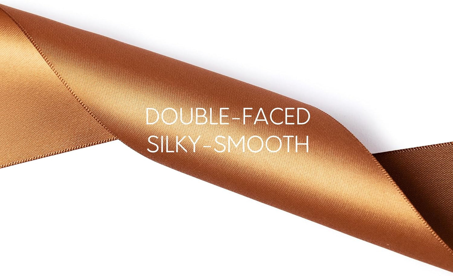 Brown Satin Ribbon 2.5 Inch Double-Faced Polyester Ribbons 25 Yards for Gift Wrapping Crafts Flower Bouquet Wedding Paper Christmas Holiday Decor