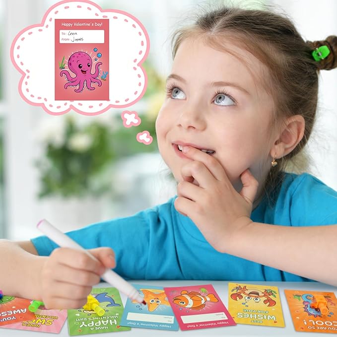 28 Pack Valentines LED Finger Lights,Valentines Day Gifts for Kid with Valentine Cards Exchange Gifts School Classroom Prizes Valentine Party Favors Valentines Day Gifts for Kids Boy Girl